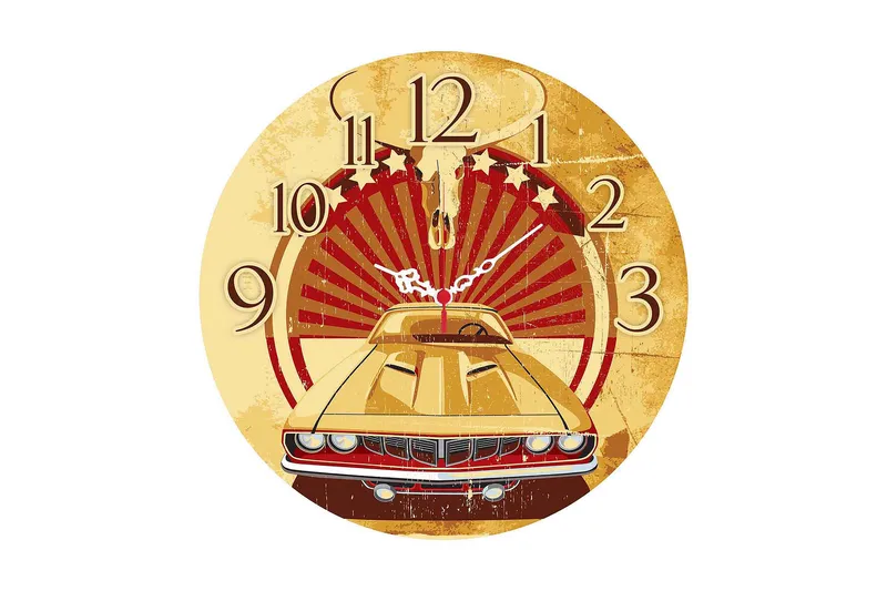 Dekorativ MDF Veggklokke 40 cm, Flerfarget