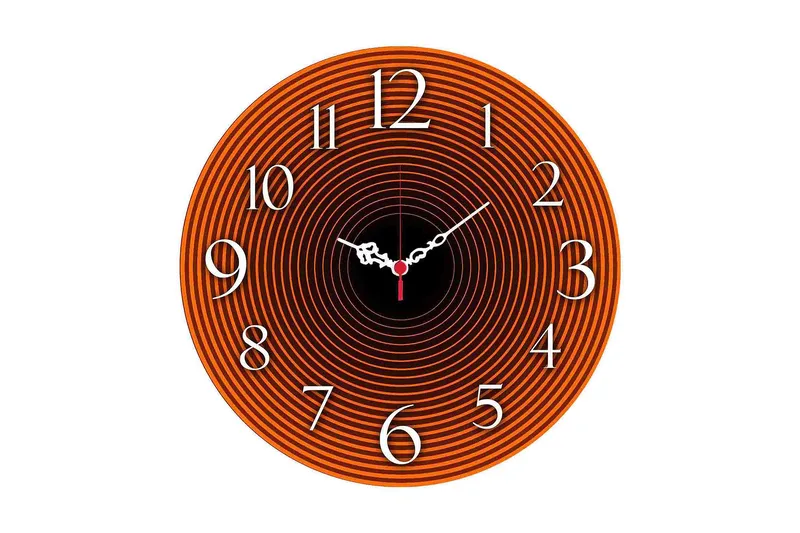 Dekorativ MDF Veggklokke 40 cm, Flerfarget