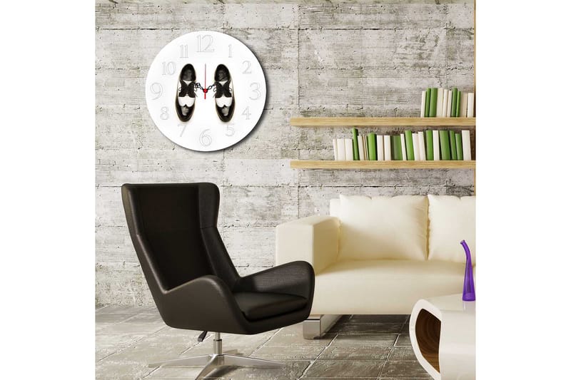 Dekorativ MDF Veggklokke 40 cm - Flerfarget - Interiør - Veggdekorasjon - Klokker