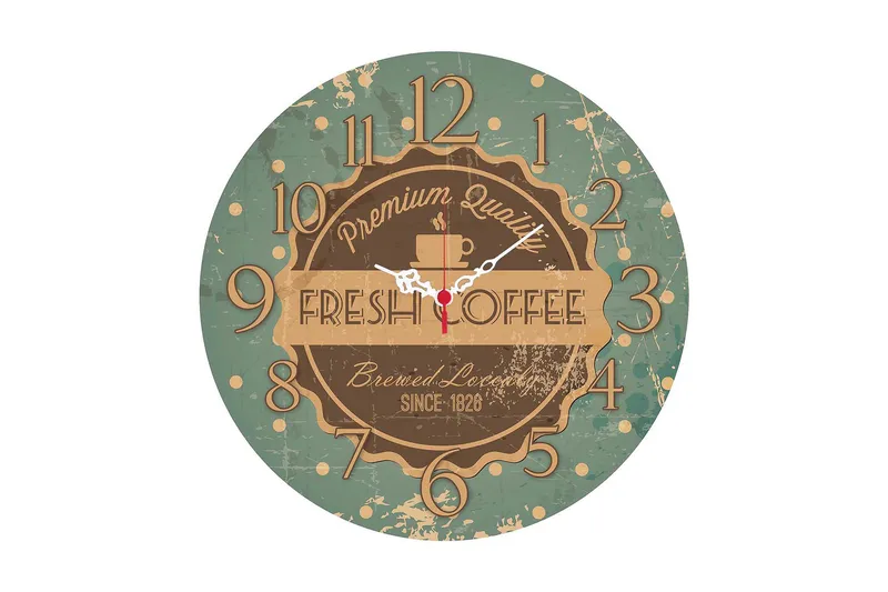 Dekorativ MDF Veggklokke 40 cm, Flerfarget