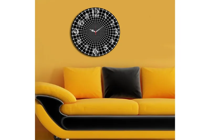 Dekorativ MDF Veggklokke 40 cm - Flerfarget - Interiør - Veggdekorasjon - Klokker