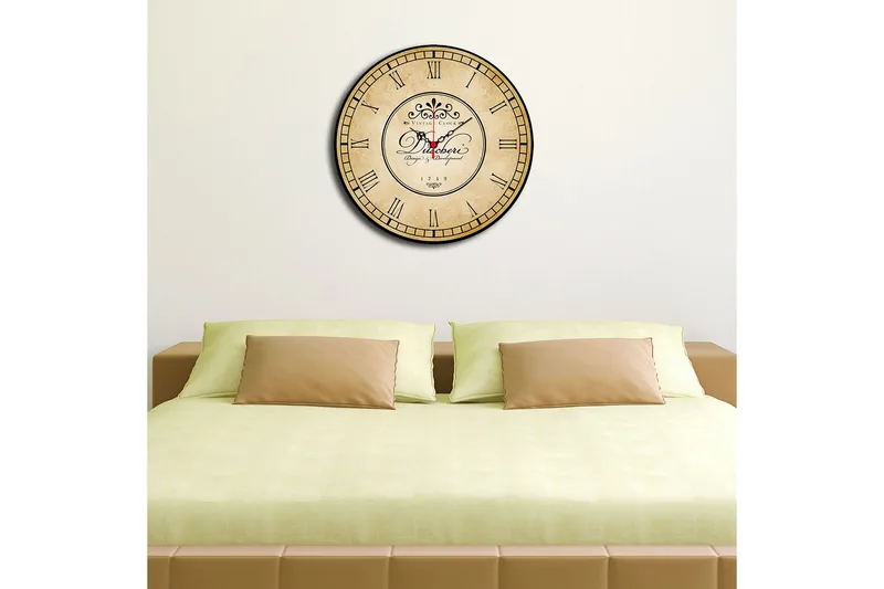 Dekorativ MDF Veggklokke 40 cm - Flerfarget - Interiør - Veggdekorasjon - Klokker