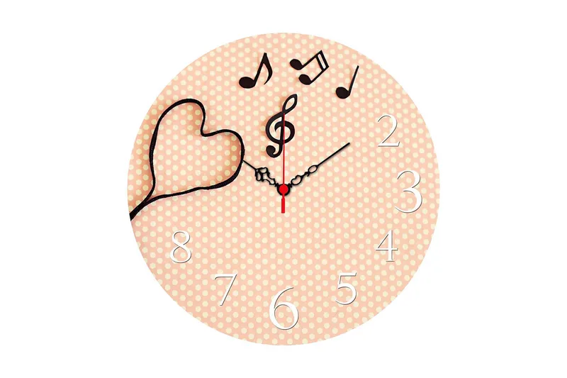 Dekorativ MDF Veggklokke 40 cm, Flerfarget