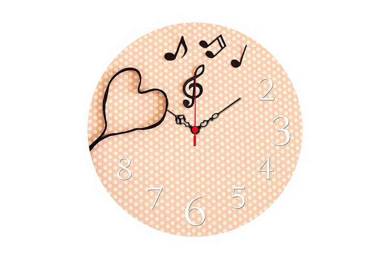 Dekorativ MDF Veggklokke 40 cm, Flerfarget