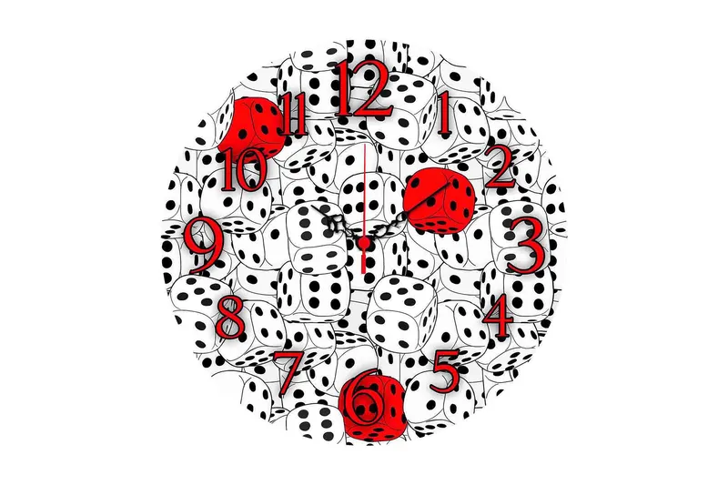 Dekorativ MDF Veggklokke 40 cm, Flerfarget