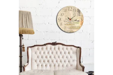 Dekorativ MDF Veggklokke 40 cm - Flerfarget - Interiør - Veggdekorasjon - Klokker