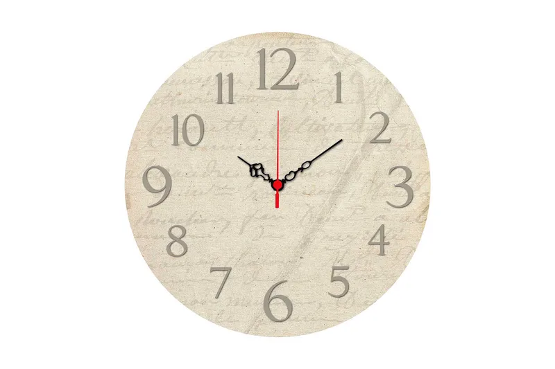 Dekorativ MDF Veggklokke 40 cm, Flerfarget