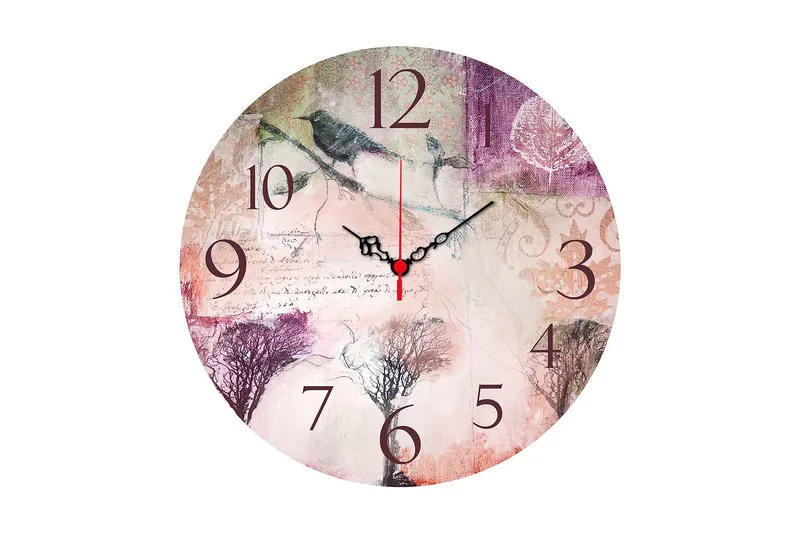 Dekorativ MDF Veggklokke 40 cm, Flerfarget