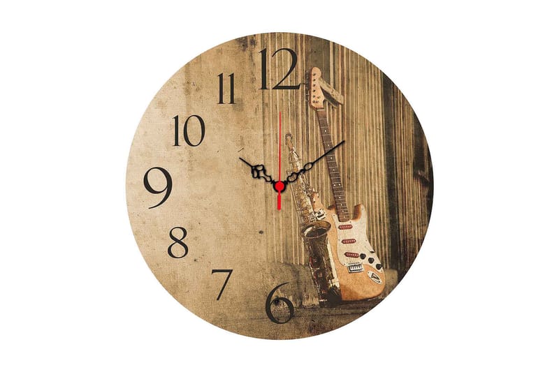 Dekorativ MDF Veggklokke 40 cm, Flerfarget