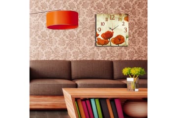 Dekorativ MDF Veggklokke 40x40 cm - Flerfarget - Interiør - Veggdekorasjon - Klokker