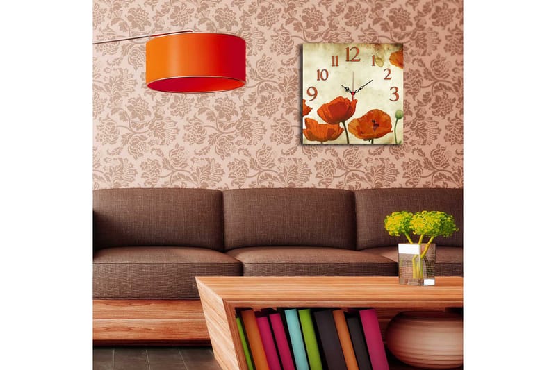 Dekorativ MDF Veggklokke 40x40 cm - Flerfarget - Interiør - Veggdekorasjon - Klokker