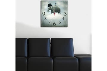 Dekorativ MDF Veggklokke 40x40 cm - Flerfarget - Interiør - Veggdekorasjon - Klokker
