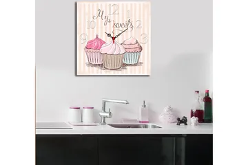 Dekorativ MDF Veggklokke 40x40 cm - Flerfarget - Interiør - Veggdekorasjon - Klokker
