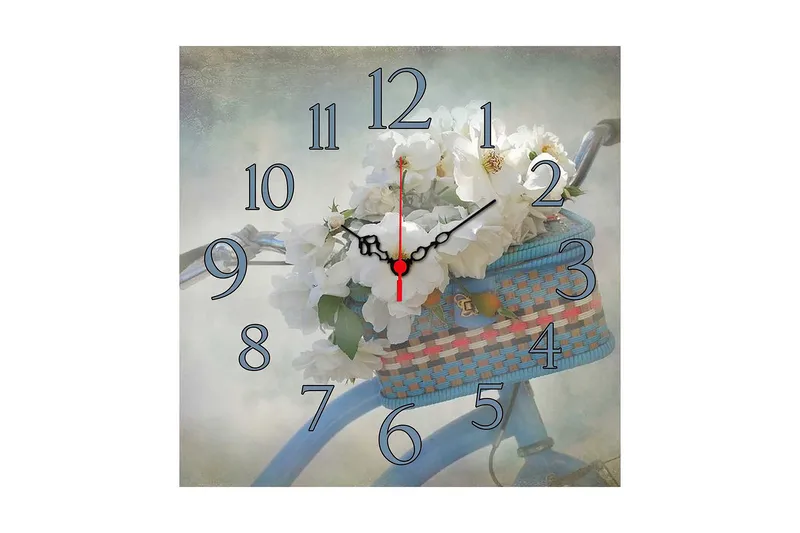 Dekorativ MDF Veggklokke 40x40 cm, Flerfarget