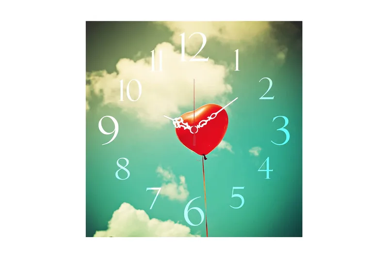 Dekorativ MDF Veggklokke 40x40 cm, Flerfarget