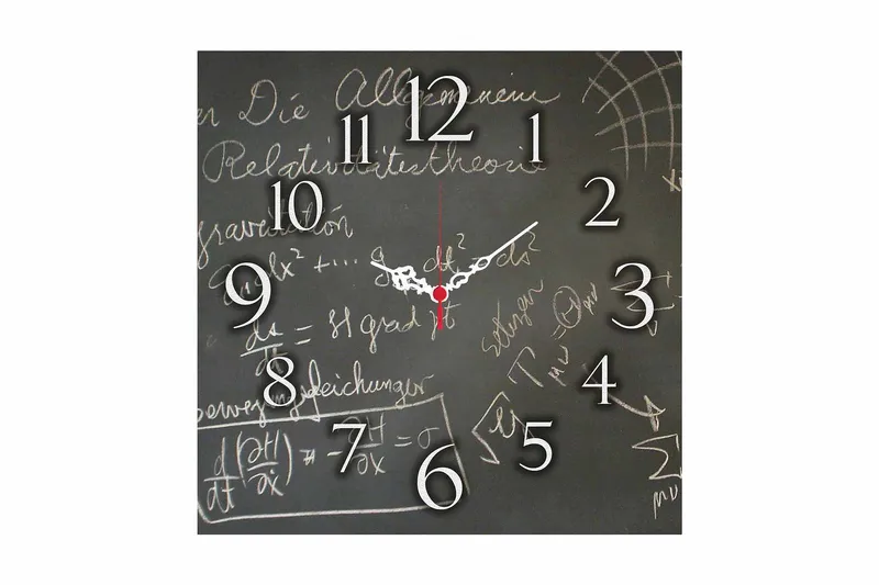 Dekorativ MDF Veggklokke 40x40 cm, Flerfarget