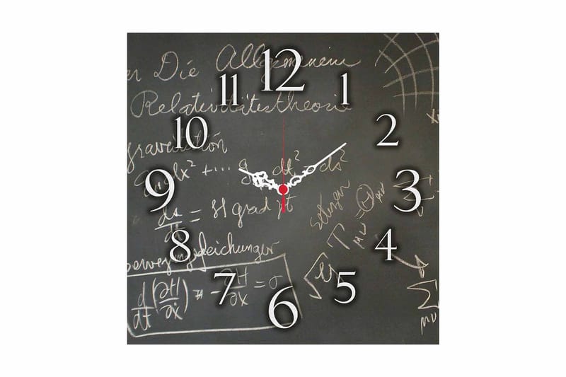 Dekorativ MDF Veggklokke 40x40 cm, Flerfarget