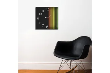 Dekorativ MDF Veggklokke 40x40 cm - Flerfarget - Interiør - Veggdekorasjon - Klokker