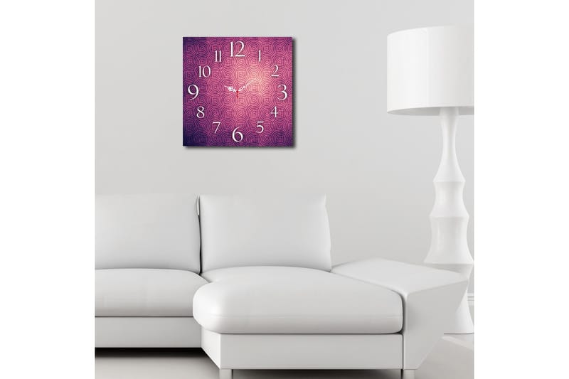 Dekorativ MDF Veggklokke 40x40 cm - Flerfarget - Interiør - Veggdekorasjon - Klokker