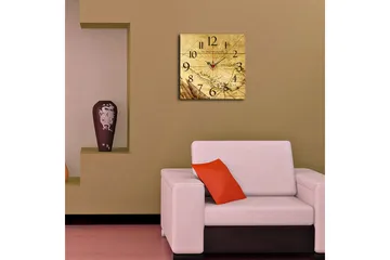 Dekorativ MDF Veggklokke 40x40 cm - Flerfarget - Interiør - Veggdekorasjon - Klokker