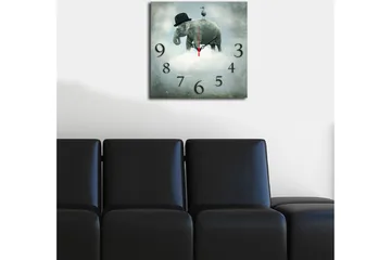 Dekorativ MDF Veggklokke 40x40 cm - Flerfarget - Interiør - Veggdekorasjon - Klokker