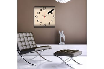 Dekorativ MDF Veggklokke 40x40 cm - Flerfarget - Interiør - Veggdekorasjon - Klokker