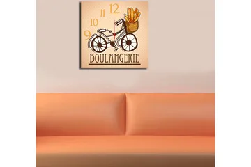 Dekorativ MDF Veggklokke 40x40 cm - Flerfarget - Interiør - Veggdekorasjon - Klokker