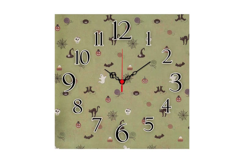 Dekorativ MDF Veggklokke 40x40 cm, Flerfarget