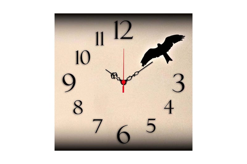 Dekorativ MDF Veggklokke 40x40 cm, Flerfarget