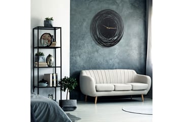 Dekorativ Metallveggklokke - Svart - Interiør - Veggdekorasjon - Klokker