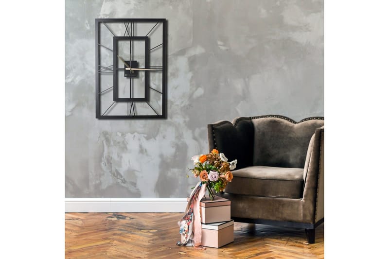 Dekorativ Metallveggklokke - Svart - Interiør - Veggdekorasjon - Klokker