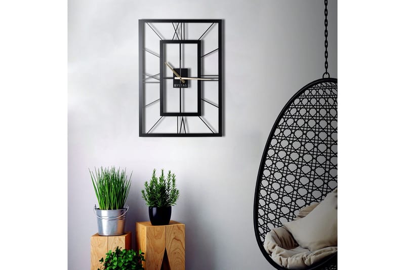 Dekorativ Metallveggklokke - Svart - Interiør - Veggdekorasjon - Klokker