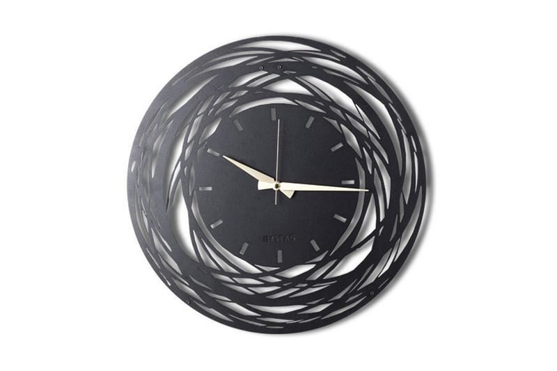 Dekorativ Metallveggklokke, Svart