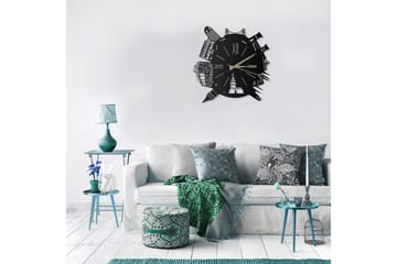 Dekorativ Metallveggklokke - Svart - Interiør - Veggdekorasjon - Klokker