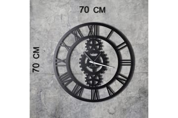 Dekorativ Metallveggklokke - Svart - Interiør - Veggdekorasjon - Klokker