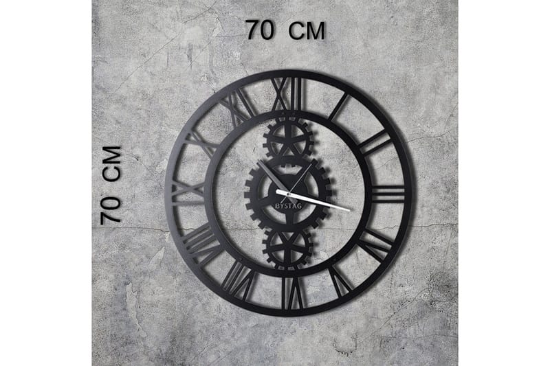 Dekorativ Metallveggklokke - Svart - Interiør - Veggdekorasjon - Klokker