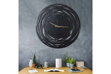 Dekorativ Metallveggklokke - Svart - Interiør - Veggdekorasjon - Klokker