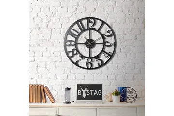 Dekorativ Metallveggklokke - Svart - Interiør - Veggdekorasjon - Klokker