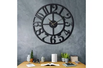 Dekorativ Metallveggklokke - Svart - Interiør - Veggdekorasjon - Klokker