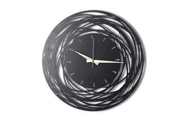 Dekorativ Metallveggklokke - Svart - Interiør - Veggdekorasjon - Klokker
