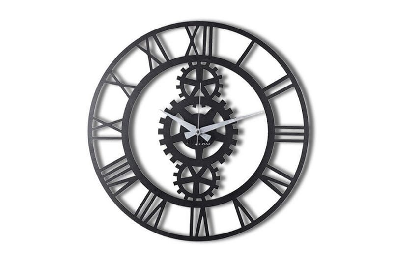 Dekorativ Metallveggklokke - Svart - Interiør - Veggdekorasjon - Klokker