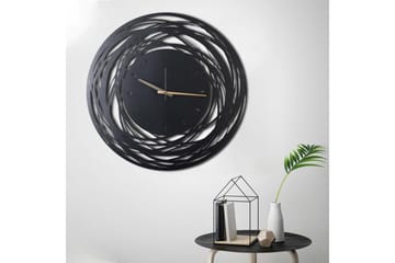 Dekorativ Metallveggklokke - Svart - Interiør - Veggdekorasjon - Klokker