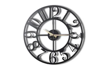 Dekorativ Metallveggklokke - Svart - Interiør - Veggdekorasjon - Klokker