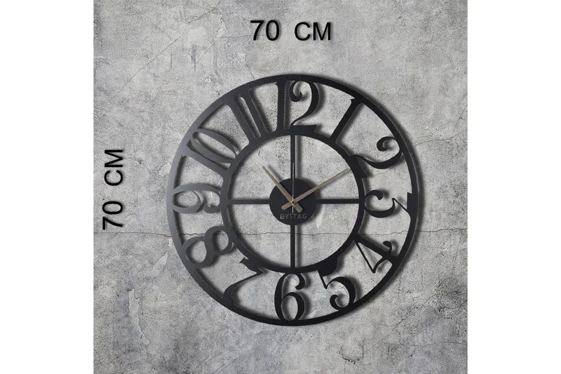 Dekorativ Metallveggklokke - Svart - Interiør - Veggdekorasjon - Klokker