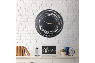 Dekorativ Metallveggklokke - Svart - Interiør - Veggdekorasjon - Klokker