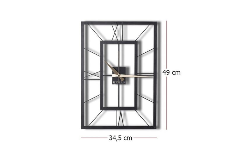 Dekorativ Metallveggklokke - Svart - Interiør - Veggdekorasjon - Klokker