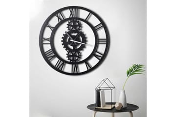 Dekorativ Metallveggklokke - Svart - Interiør - Veggdekorasjon - Klokker