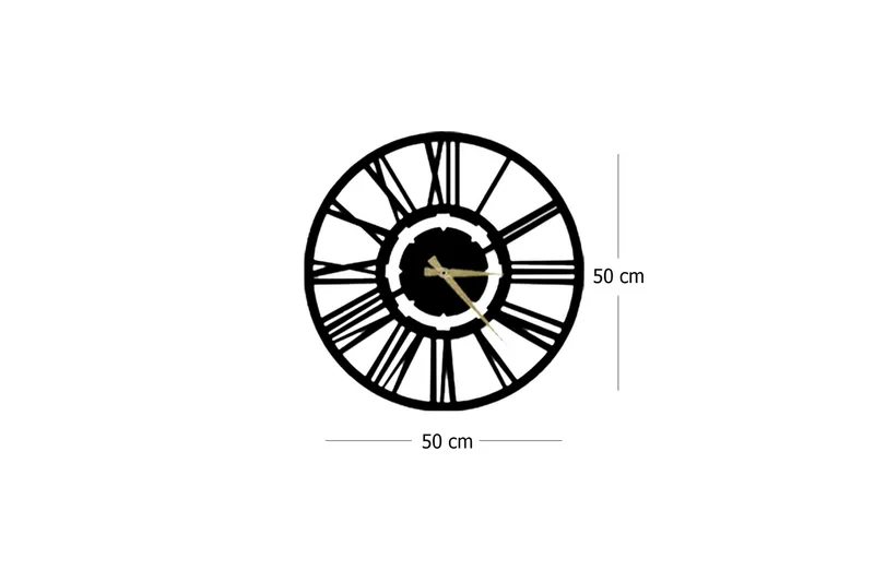 Dekorativ Metallveggklokke - Svart - Interiør - Veggdekorasjon - Klokker