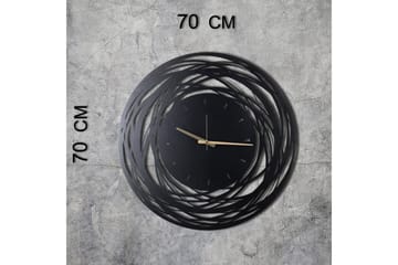 Dekorativ Metallveggklokke - Svart - Interiør - Veggdekorasjon - Klokker