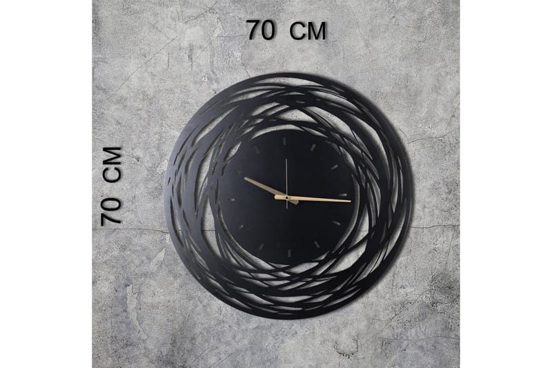 Dekorativ Metallveggklokke - Svart - Interiør - Veggdekorasjon - Klokker